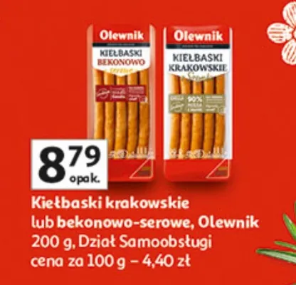 Kiełbaski krakowskie lub bekonowo-serowe, Dział Samoobsługi promocja w Auchan
