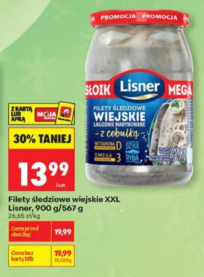 Filety śledziowe wiejskie XXL Lisner promocja w Biedronka