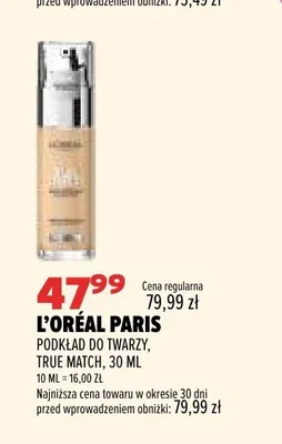 Podkład do twarzy L'Oréal Paris True Match promocja w Drogerie Natura