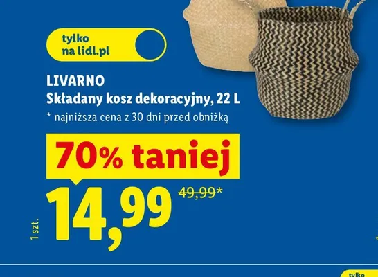 Składany kosz dekoracyjny 22 l LIVARNO promocja w Lidl