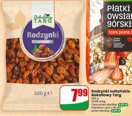 Rodzynki sułtańskie Bakaliowy Targ promocja w Dino