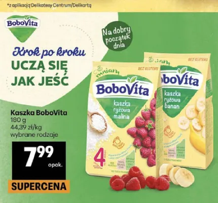 Kaszka ryżowa banan BoboVita promocja w Delikatesy Centrum