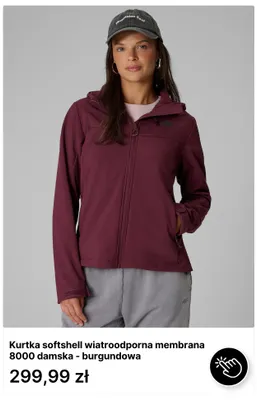 Kurtka softshell wiatroodporna membrana 8000 damska - burgundowa 4F promocja w 4F