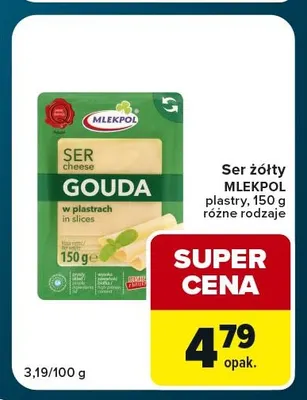 Ser żółty w plastrach Mlekpol promocja w Globi