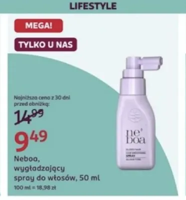 Wygładzający spray do włosów Neboa promocja w Rossmann