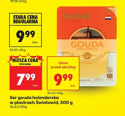 Ser gouda holenderska w plastrach Światowid promocja w Biedronka