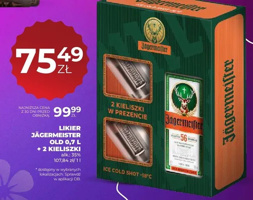 Likier Old + 2 kieliszki promocja w Duży Ben