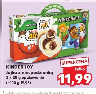 Jajka z niespodzianką KINDER JOY 3-pak 20g promocja w Kaufland