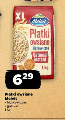 Płatki owsiane błyskawiczne Melvit promocja w Netto