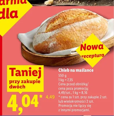 Chleb na maślance Piekarnia Lidla promocja w Lidl
