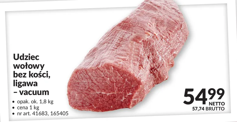 Udziec wołowy bez kości, ligawa - vacuum promocja w Makro