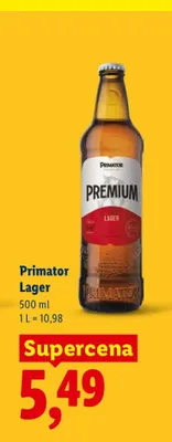 Piwo Primator Lager promocja w Lidl