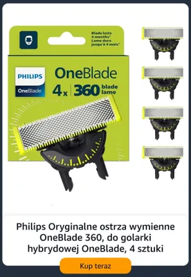 Ostrza wymienne Philips Oryginalne OneBlade 360 promocja w Amazon