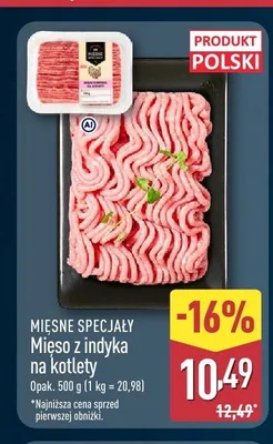 Mięso z indyka na kotlety Mięsne Specjały promocja w Aldi