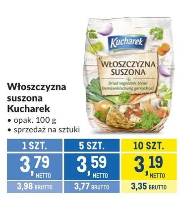 Włoszczyzna suszona Kucharek promocja w Makro