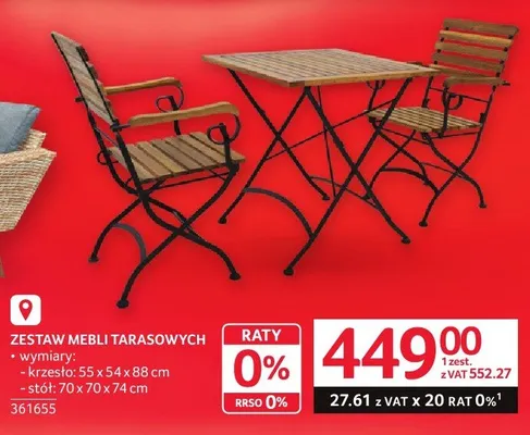 Zestaw mebli tarasowych promocja w Selgros