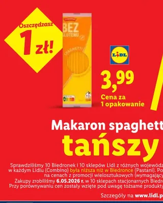 Makaron spaghetti bez glutenu Combino promocja w Lidl
