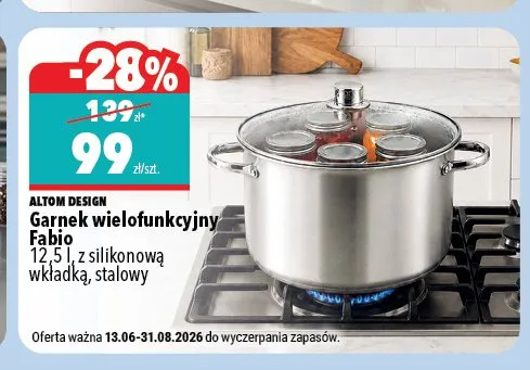 Garnek wielofunkcyjny Fabio Altom Design 12,5 l promocja w Biedronka Home