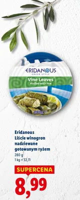 Liście winogron Eridanous nadziewane gotowanym ryżem promocja w Lidl