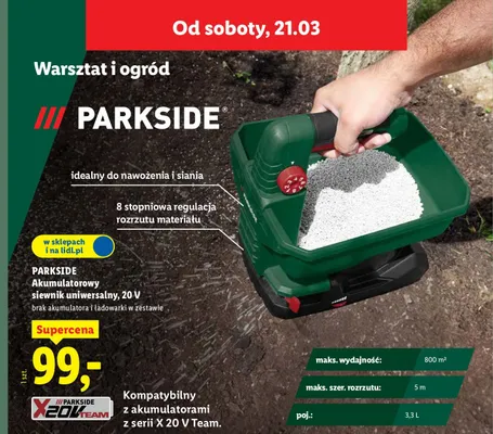 Akumulatorowy siewnik uniwersalny 20V promocja w Lidl