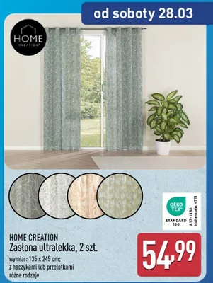 Zasłona ultralekka, 2 szt. promocja w Aldi