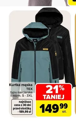 Kurtka męska typu narciarska TEX promocja w Carrefour