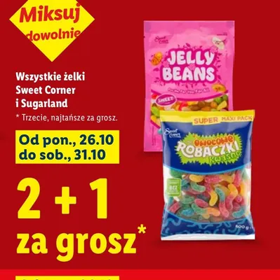 Żelki owocowe robaczki kwaśne Sweet Corner promocja w Lidl