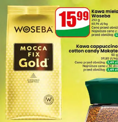Kawa mielona Woseba Mocca Fix Gold promocja w Dino