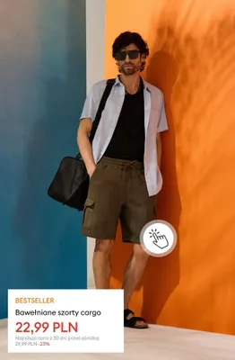 Szorty cargo bawełniane promocja w Sinsay