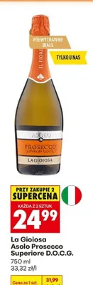 Wino La Gioiosa Asolo Prosecco Superiore D.O.C.G. promocja w Biedronka