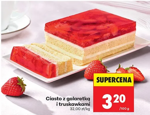 Ciasto z galaretką i truskawkami promocja w Biedronka