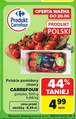 Polskie pomidory cherry Carrefour gałązka promocja w Carrefour Market