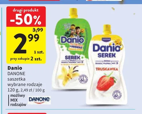 Serek Danio w saszetce Danone promocja w Intermarche