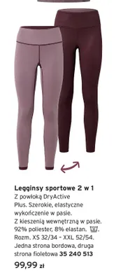 Legginsy sportowe 2 w 1 promocja w Tchibo