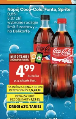 Napój gazowany Coca-Cola promocja w Delikatesy Centrum
