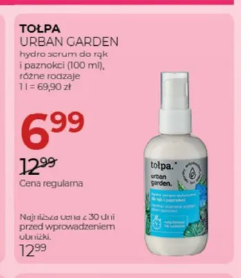 Hydro serum do rąk i paznokci Tolpa Urban Garden promocja w Drogerie Jawa