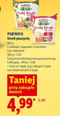 Serek puszysty z oliwkami kaparami i czosnkiem  promocja w Lidl