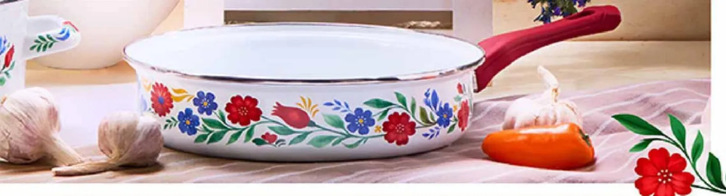 Wok emaliowany Emalia Olkusz 26 cm promocja w Biedronka