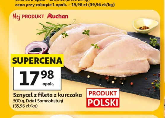 Sznycel z fileta z kurczaka Moj PRODUKT Auchan promocja w Auchan