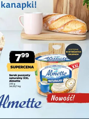 Serek puszysty naturalny XXL Almette promocja w Netto