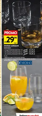 Zestaw szklanek do whisky blended Krosno 6-pak 350 ml promocja w Intermarche