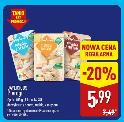 Pierogi ruskie Daylicious promocja w Aldi