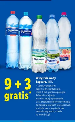 Woda gazowana o smaku grejpfrutowym Saguaro promocja w Lidl