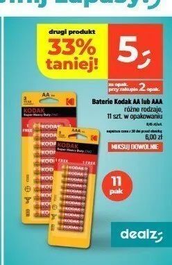 Baterie Kodak Super Heavy Duty AAA 11-pak promocja w Dealz