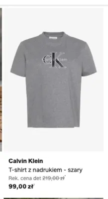 T-shirt z nadrukiem Calvin Klein szary promocja w Lounge by Zalando