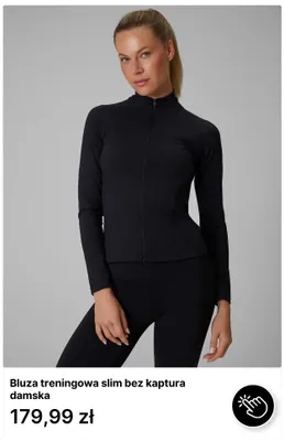 Bluza treningowa slim bez kaptura damska promocja w 4F
