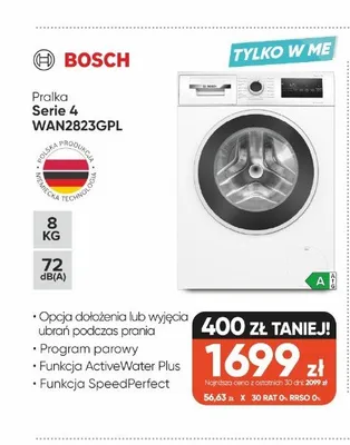 Pralka Bosch Serie 4 WAN2823GPL promocja w Max Elektro