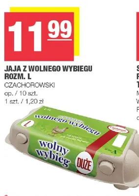 Jajka kurze z wolnego wybiegu rozm. L Czachorowski promocja w SPAR