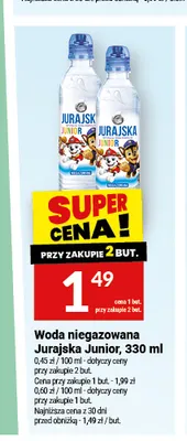 Woda niegazowana Jurajska Junior promocja w Twój Market