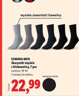 Skarpetki męskie Esmara Men promocja w Lidl